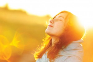 Woman-Outside-In-Sun