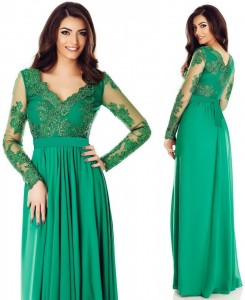 rochie lunga verde